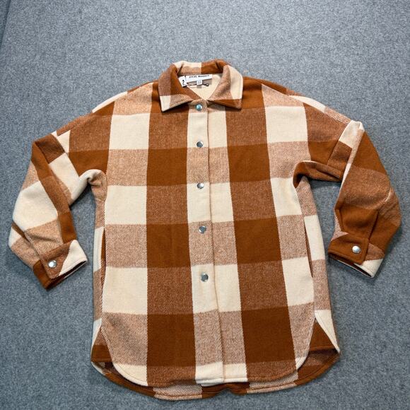 Women's Steve Madden Cream Burnt Orange Western Fringe Shacket Size XS New - Picture 1 of 9